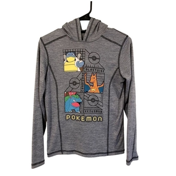 POKEMON Boys Graphic Shirt Size Large Long-Sleeve Pullover Hoodie Lightweight - Picture 1 of 7